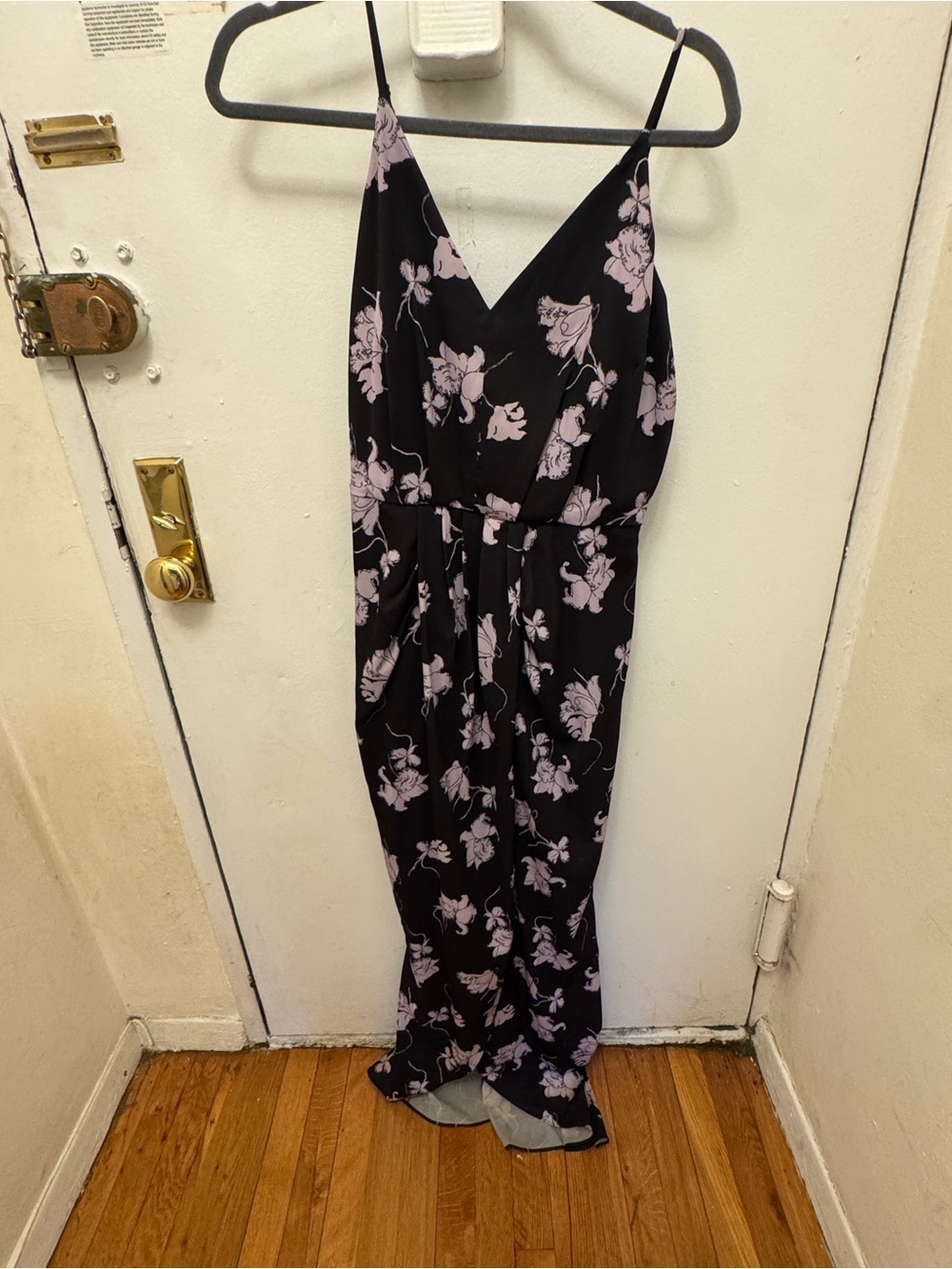 Chelsea28 Black Maxi Dress with Lavender Floral Print - Picture 2 of 6